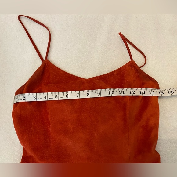 VINTAGE DANIER Genuine Leather Suede Lace Up Back Dress - Picture 10 of 11